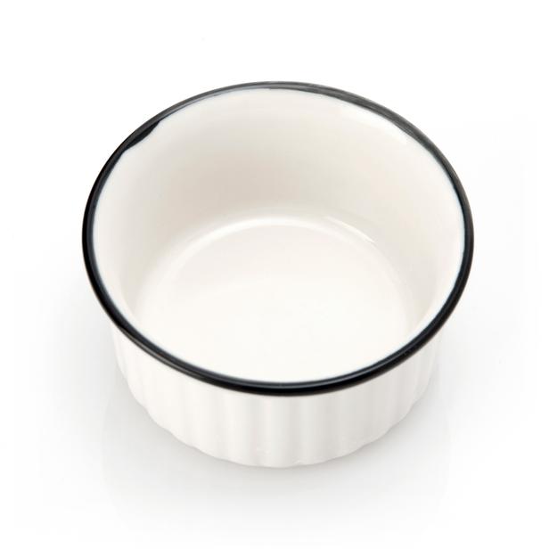  Tulu Porselen Klasik Sufle Kase - Siyah/10 cm