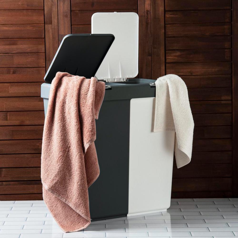  Motek Duo Laundry Antrasit / Beyaz Çamaşır Sepeti - 80 lt