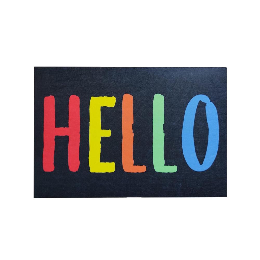  Giz Home Peppina Renkli Hello Kapı Önü Paspası Paspası - 40x60 cm