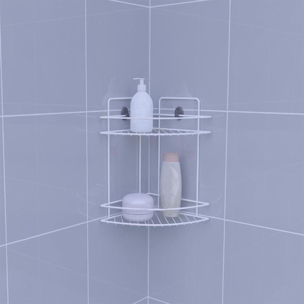  Metaltex Linea Bianco 2 Katlı Banyo Köşe Duş Rafı - Beyaz