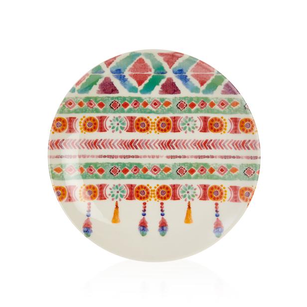  Tulu Porselen Ethnic Geo Servis Tabağı - 24 cm