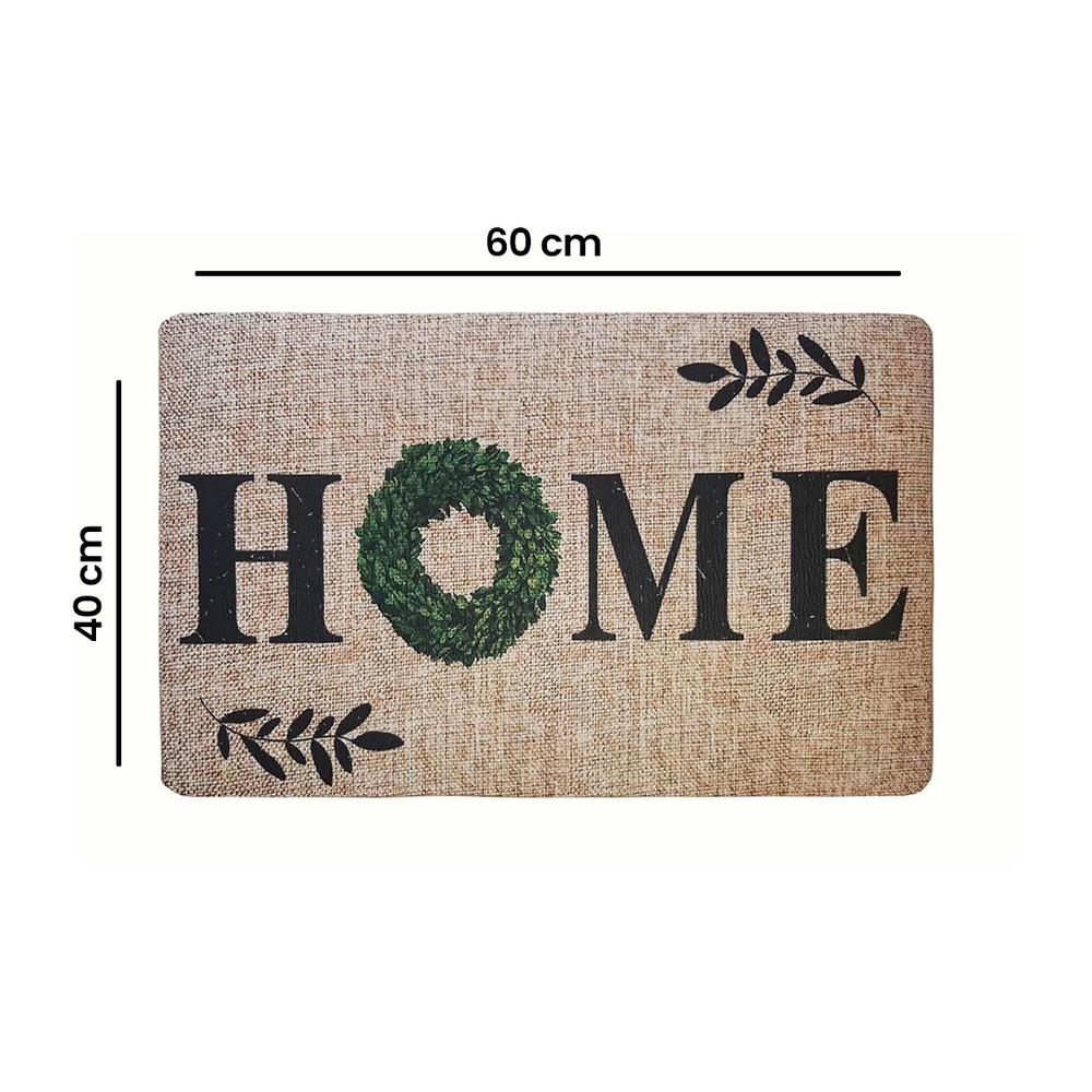  Giz Home Peppina Yaprak Home Desenli Kapı Önü Paspası - 40x60 cm