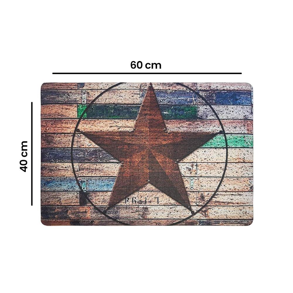  Giz Home Peppina Yıldız Desenli Kapı Önü Paspası - 40x60 cm
