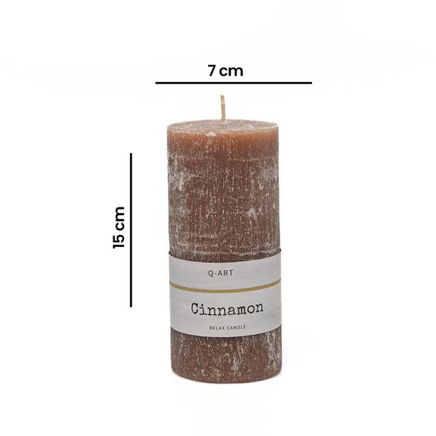  Q-Art Cinnamon Silindir Blok Mum-7x15 cm
