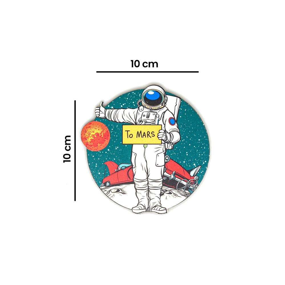  Myros Space Ahşap Bardak Altlığı Magnet