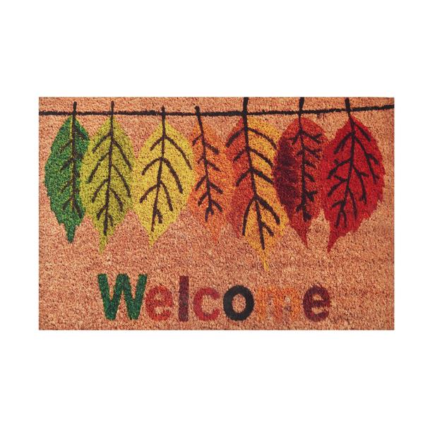  Giz Home Peppina Kapı Önü Paspası - Welcome Yapraklar - 40x60 cm