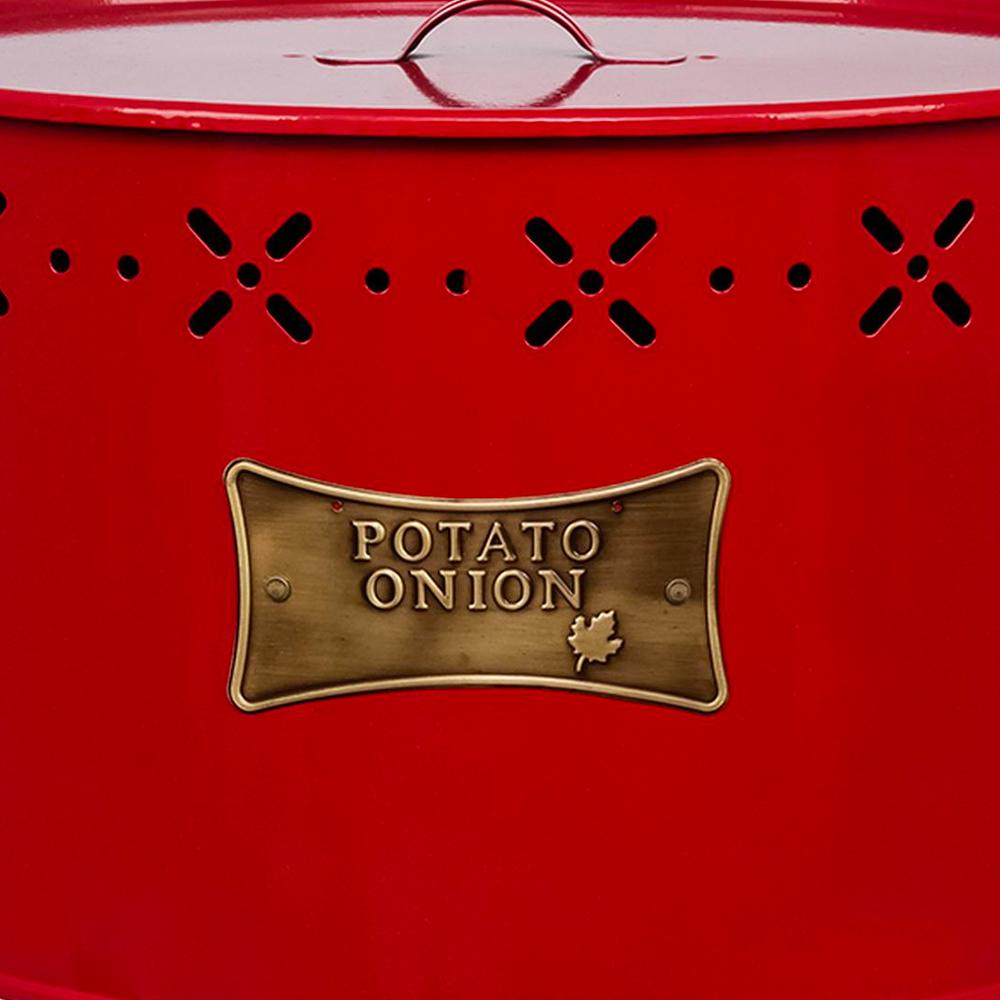  Evstyle Metal Bölmeli Patates Soğan Kovası - Kırmızı - 18 lt