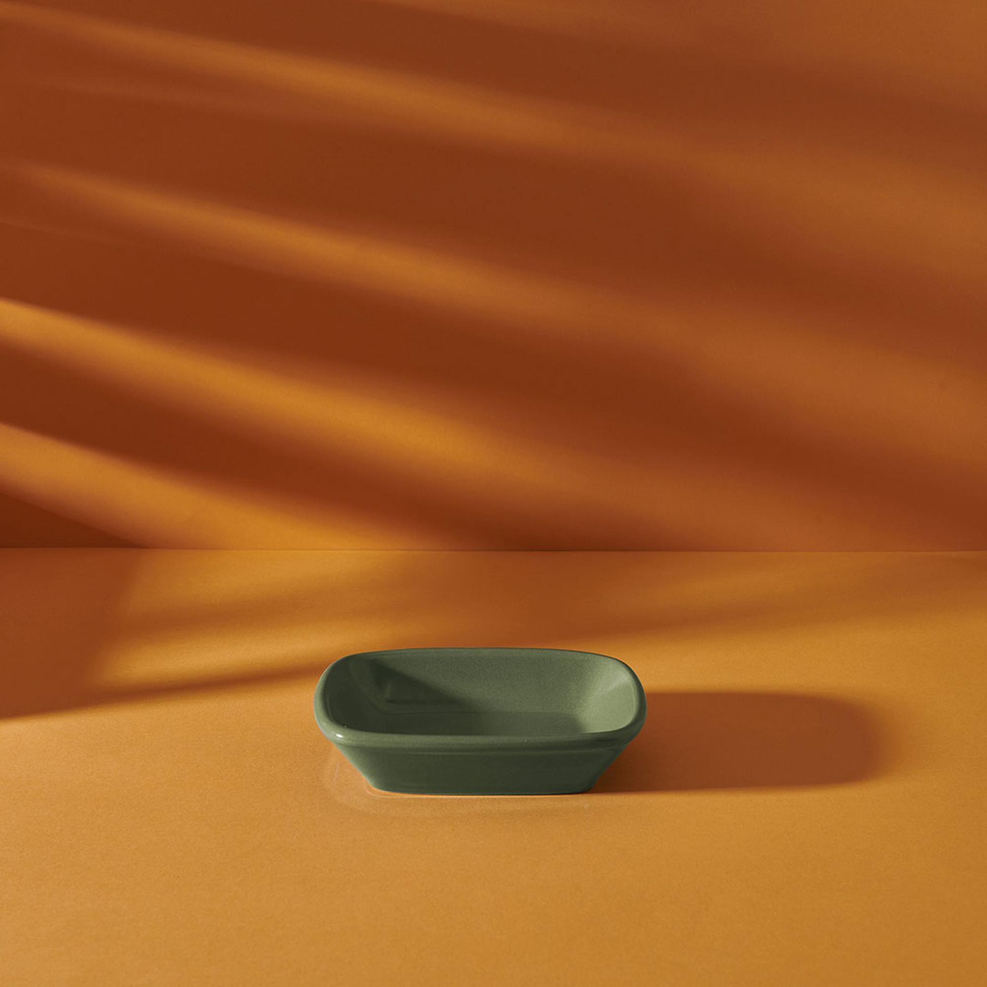 Keramika Kayık Tabak - 13 cm - Yeşil