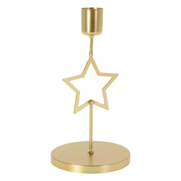  Q-Art Dekoratif Gold Star Şamdan - 17 cm