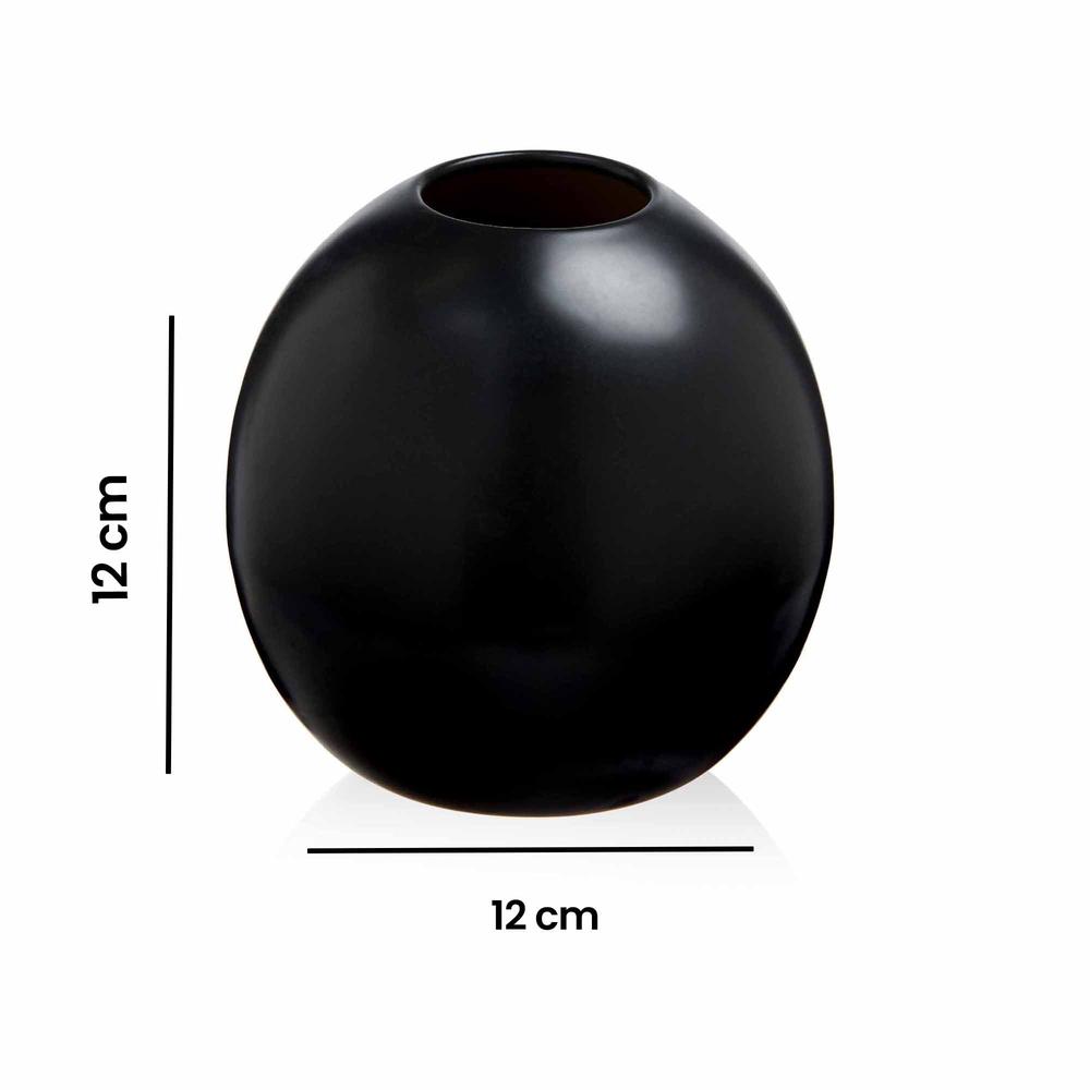  Q-Art Khaleesi Siyah Vazo - 12 cm