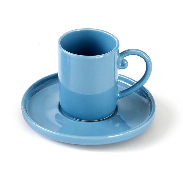 Tulu Porselen Semazen 4 Parça Kahve Fincanı - Mavi