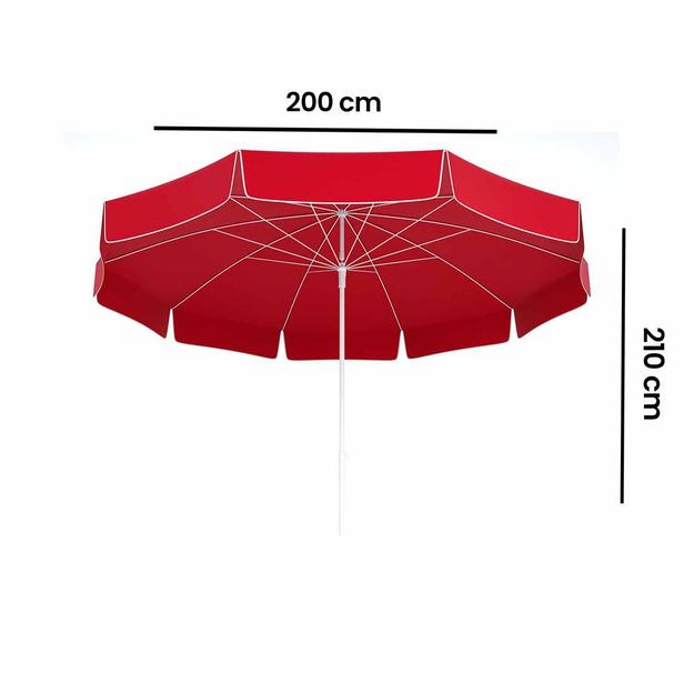  Tevalli 200 Q Elite Çantalı Plaj Şemsiye - Kırmızı