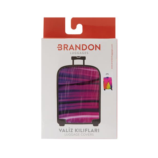  Brandon Renkli Valiz Kılıfı - Büyük Boy
