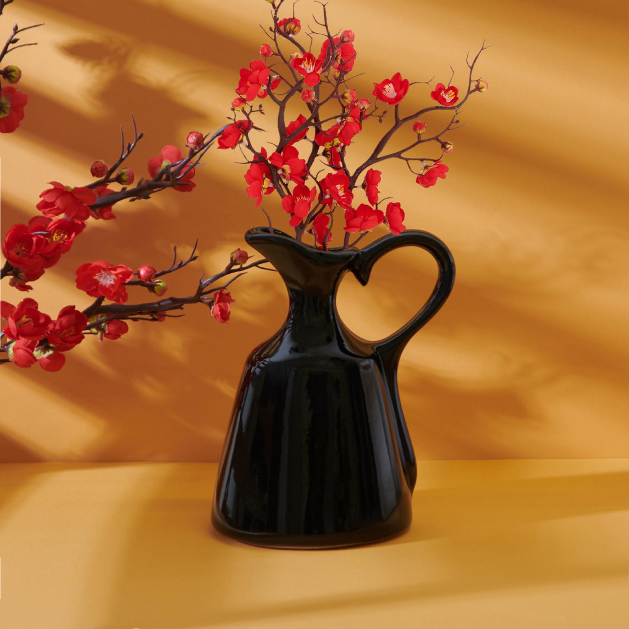 Yedi Home & Decor Dekoratif Güğüm Vazo - Siyah