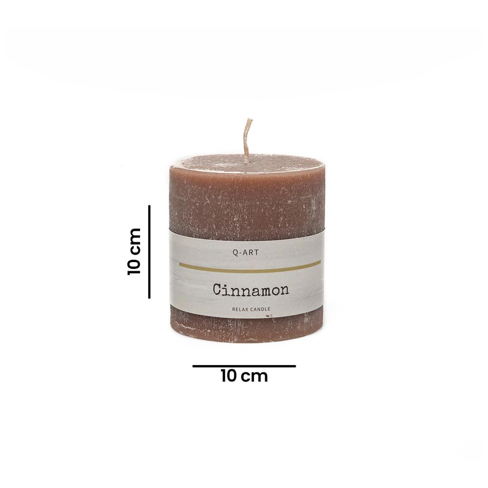  Q-Art Cinnamon Silindir Blok Mum-10x10 cm