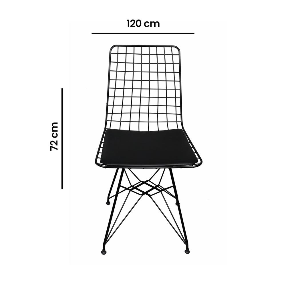  Akın Lüx Dekor Metal Ayaklı Masa Sandalye Takımı - Siyah