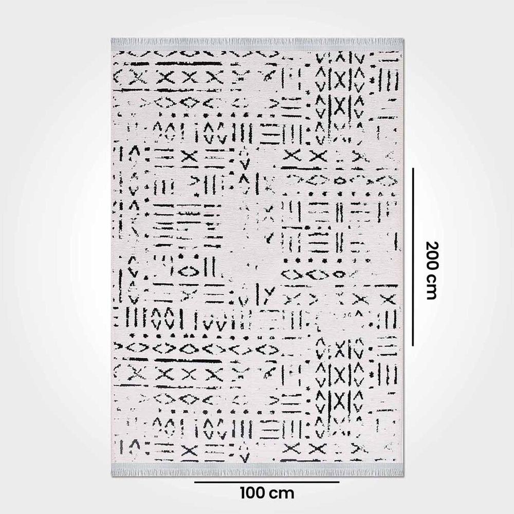  Crea Vena İskandinav Kilim 8018 - Beyaz - 100x200 cm