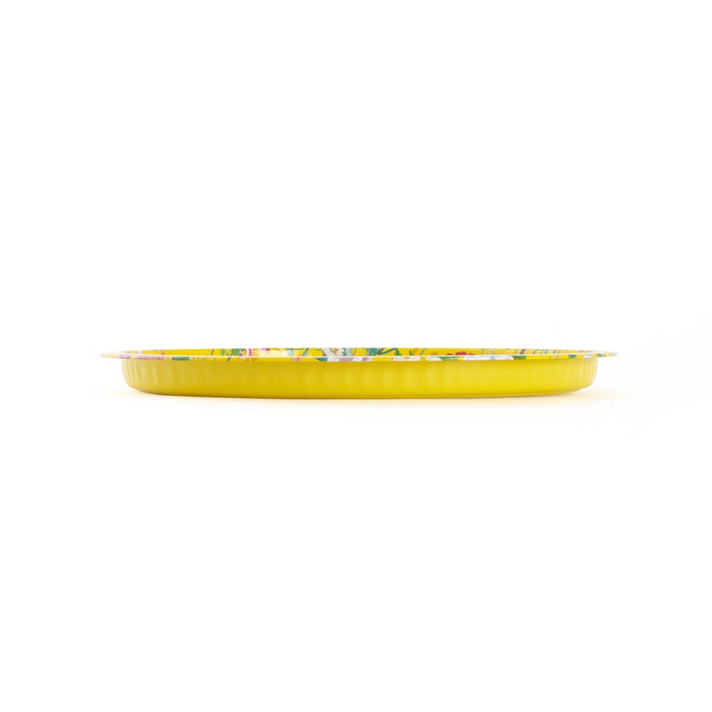  Sarkap Yuvarlak Derin Tepsi - Sarı - 35x35 cm