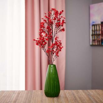 Q-Art Dekoratif Pongee Yapay Çiçek - Kırmızı - 101 cm