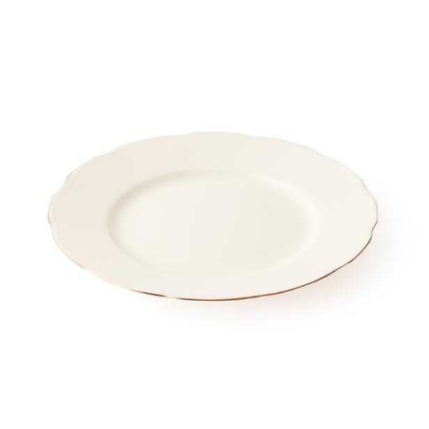  Kütahya Porselen İnci Bone İlay 53 Parça Beyaz / Bakır Yemek Takımı