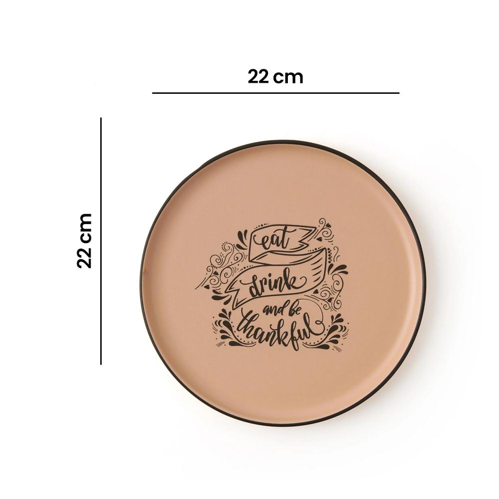  Keramika Nordic Mottolu Tatlı Tabağı - Asorti - 22 cm