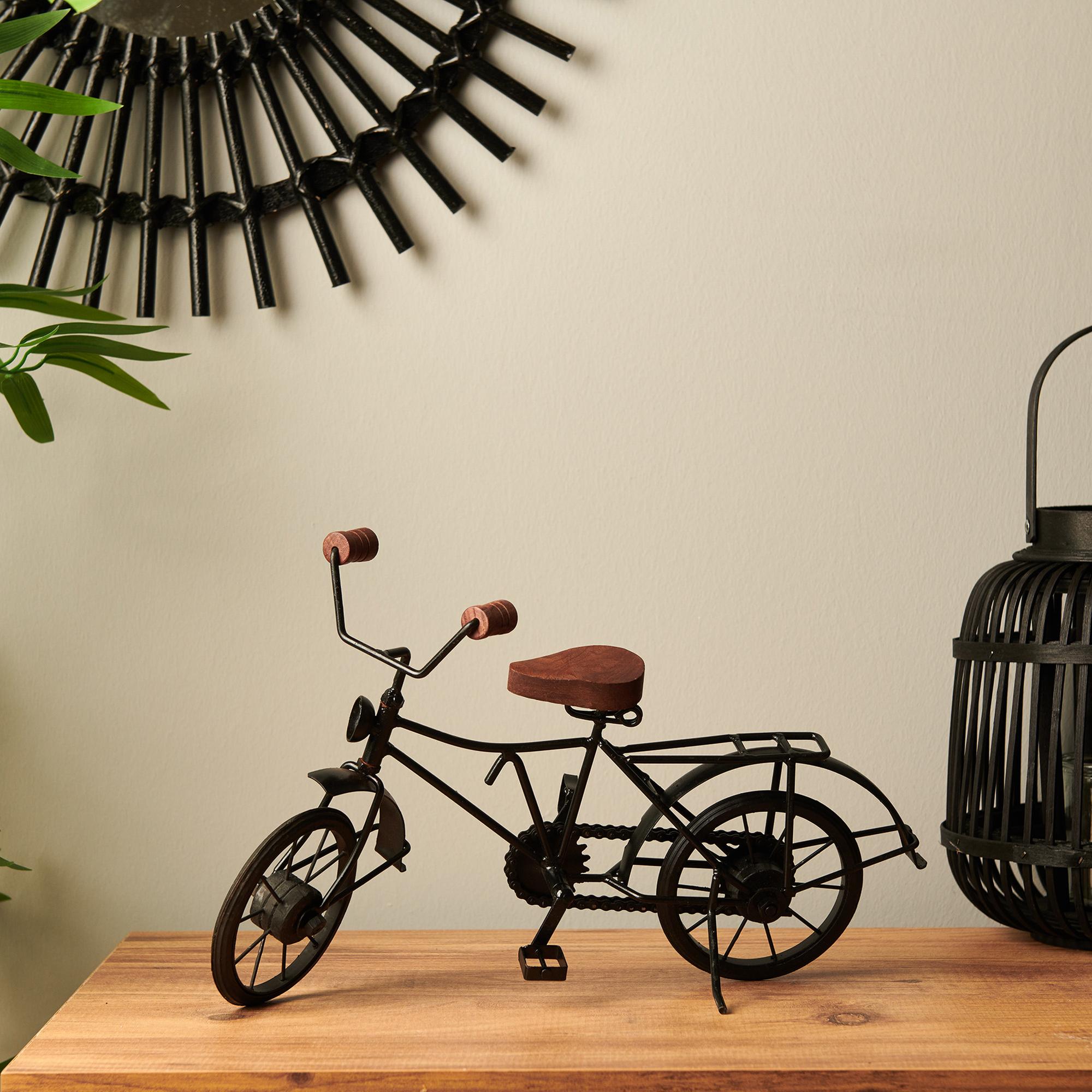Q-Art Dekoratif Bisiklet Biblo - Siyah - 36x11x20 cm