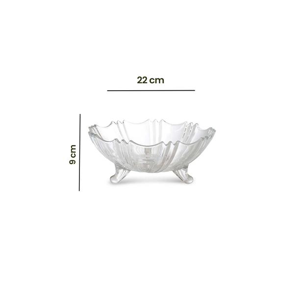  Deli Glassware Cam Ayaklı Meyvelik - 22x9 cm
