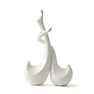 Sera Bianco Dekoratif Kuğular Biblo - Beyaz_1