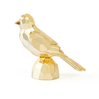 La Deco Akrilik Kuş Dekor - Gold - Altın - 10x8x16 cm